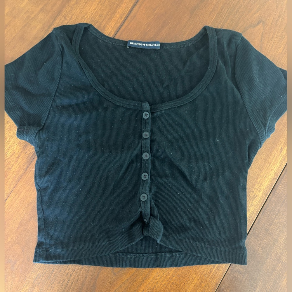 Brandy Melville Black Button Down Shirt